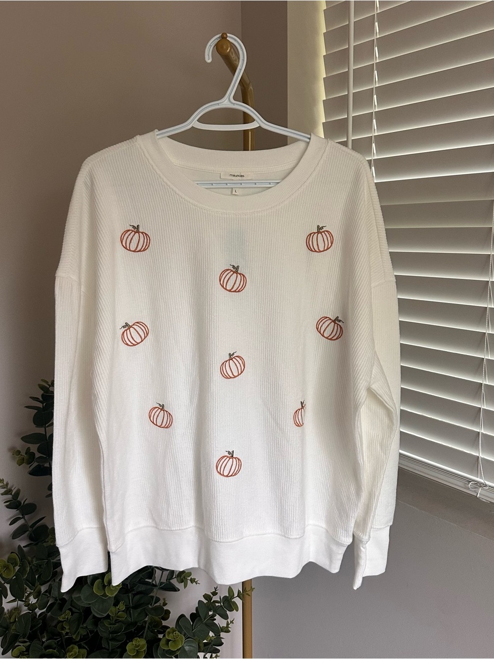 NEW Maurices Cozy Pumpkin Crewneck Sweater